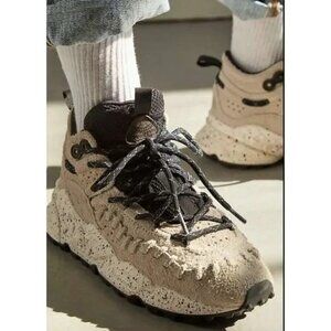 NEW Free People Flower Mountain Bloom Speckled Sneakers US 6.5 EU 37 Gray Suede